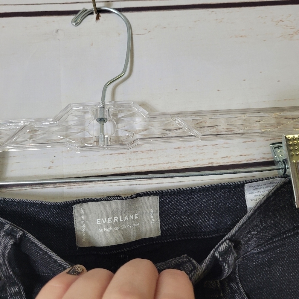 Everlane High Rise Skinny Ankle Jeans Size 25R Buttonfly - Picture 5 of 7